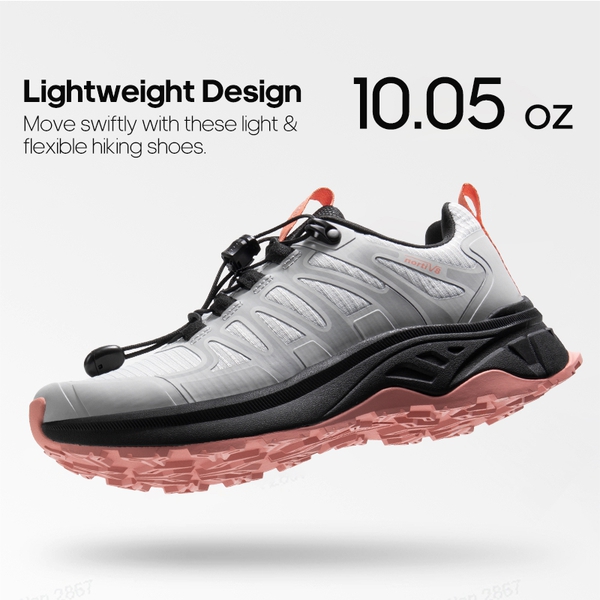 Women's Non-Slip Lightweight Hiking Shoes - GREY PINK - 1